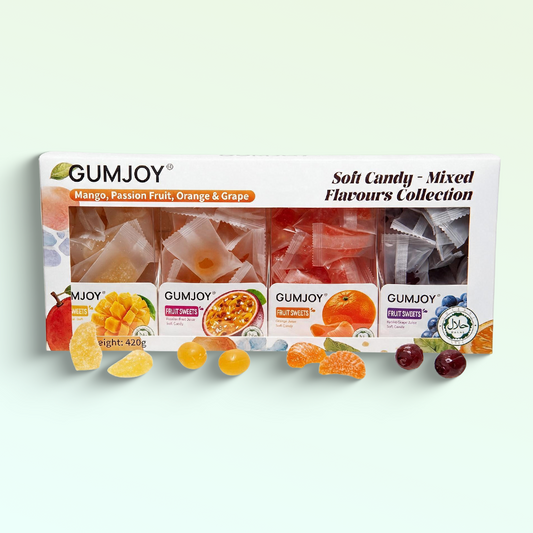 GumJoy Mixed Flavours Soft Candy Collection – Fruit Sweets Gift Box (420g)