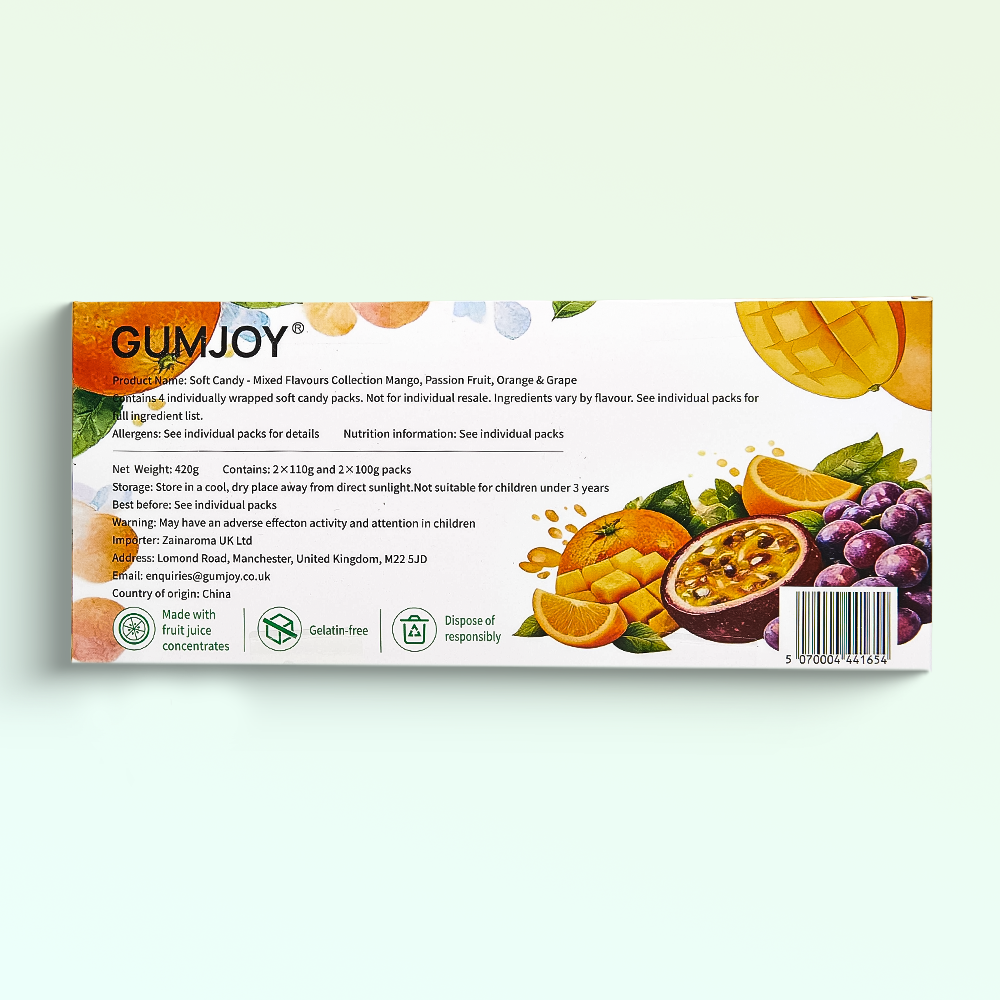 GumJoy Mixed Flavours Soft Candy Collection – Fruit Sweets Gift Box (420g)