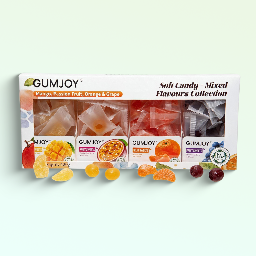 GumJoy Mixed Flavours Soft Candy Collection – Fruit Sweets Gift Box (420g)